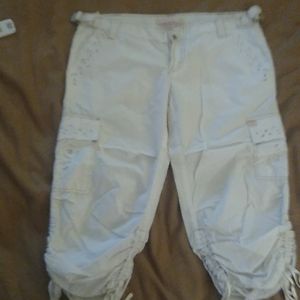 Miss me white cargo capris